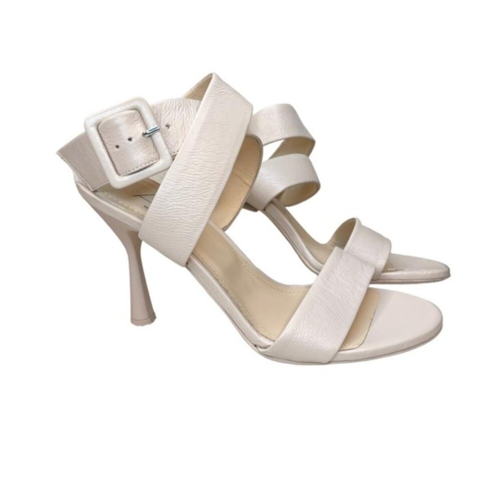 🤍 AGL Neutral Rebecca Heeled Sandals Size 39 Adjustable Buckle Stiletto Heels